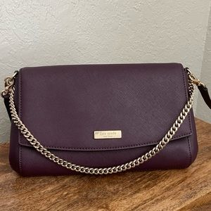 Kate Spade Dark Purple Purse With Removable Strap